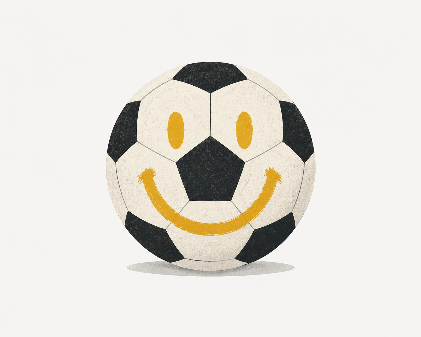 A soccer ball with a smiley face